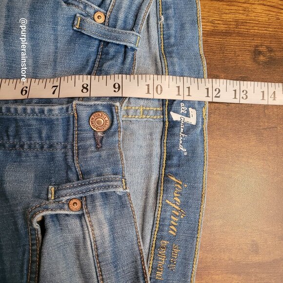 7 For All Mankind Jeans 28 Josefina Skinny Boyfriend Mid Rise Button Fly Stretch - Picture 9 of 13